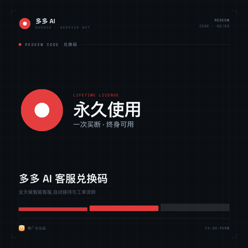 多多 AI 客服 · 永久使用兑换码