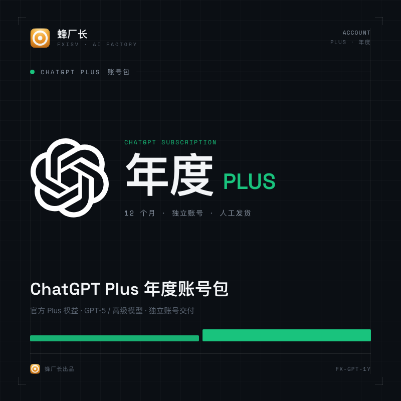 ChatGPT Plus 年度账号包